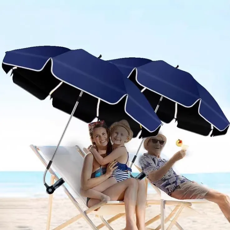 Clamp-on Chair Umbrella Protection Attach-on Sun Umbrella Portable Adjustable Chair for Poolside Patio Camping Sunscreen Fixture