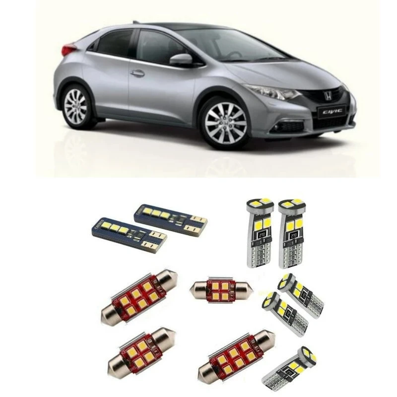 

Car Accessories Car Led Interior Light Kit For Honda Civic 9G 2012 - 2017 Error Free White 6000K Super Bright