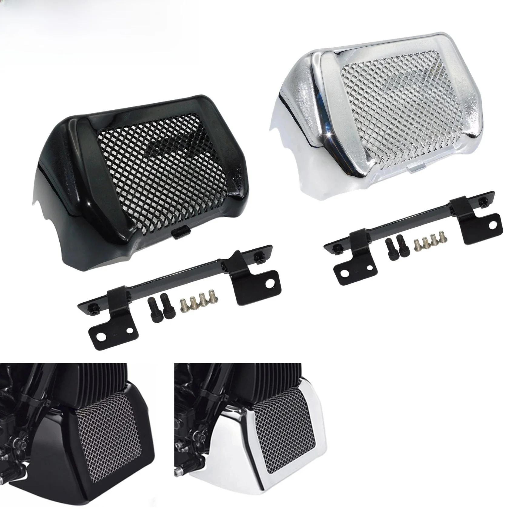 Motocyklowa osłona chłodnicy oleju zestaw z uchwytem do Harley Touring Road King Freewheeler Street Electra Glide 2017-2021 2022 — zdjęcie 2