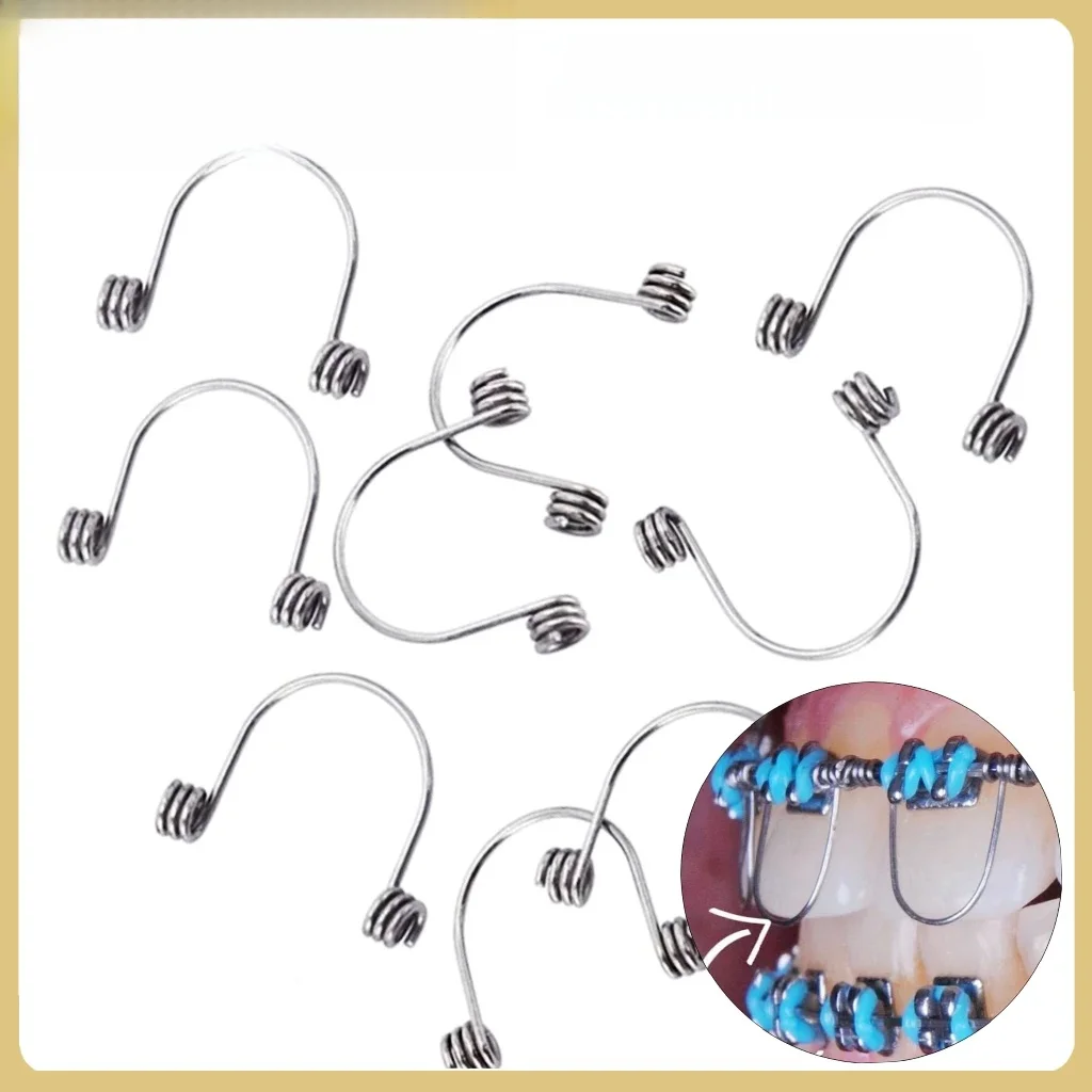 10 pièces/paquet ressorts dynamométriques dentaires orthodontiques dents antérieures ressorts dynamométriques rectangulaires grand/petit/moyen ressort en acier inoxydable