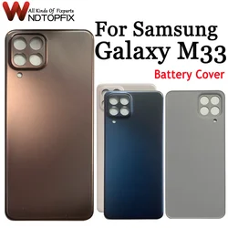 New For Samsung Galaxy M33 Back Cover Housing Rear Phone Case Battery Door Replacement For Samsung M33 5G SM-M336B Battery Cover