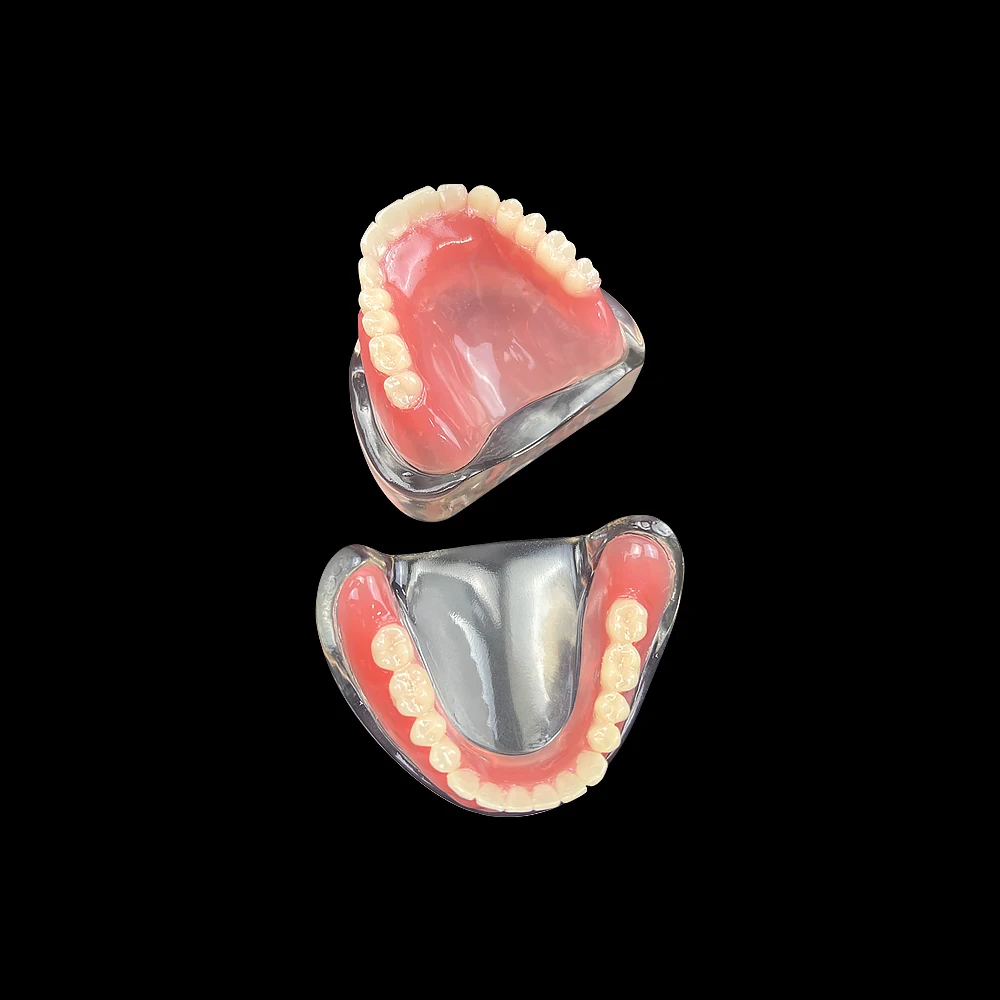 Dentystyczna Overdenture Model zębów lepszy Model demonstracyjny górnej/dolnej szczęki ze zdejmowanym mostkiem 4 implanty, badanie dydaktyczne