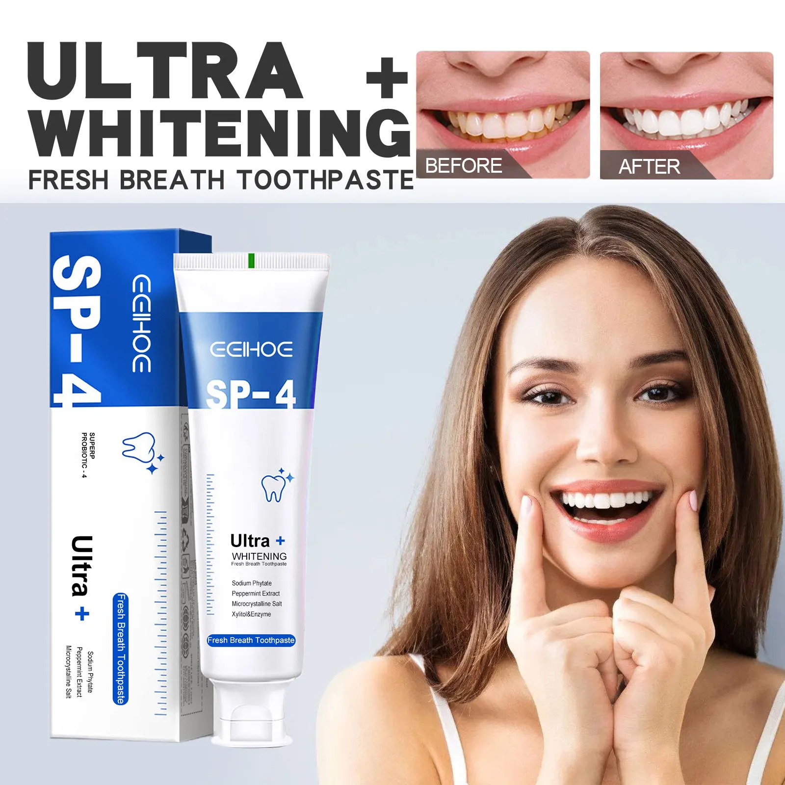 

Fresh Breath Toothpaste Fights Bad Breath Removes Tooch Stain Prevent Caries Reduces Plaque Whitens Teeth Oral Clean Dentifrice