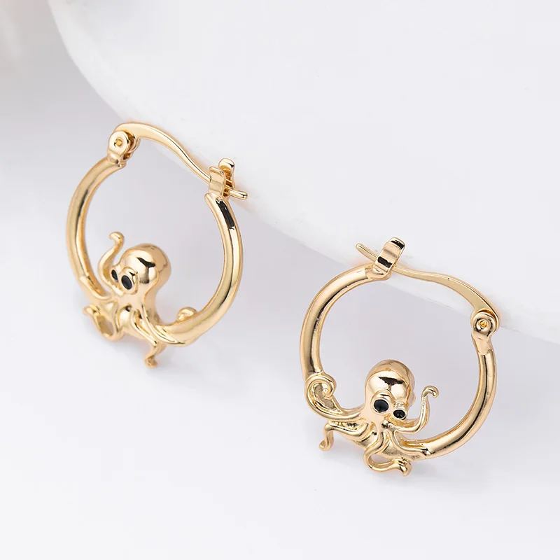 

Cute Animal Series Hoop Earring Fashion Stainless Steel Round Earrings Accessories Jewelry Gift for Women Girls Besties