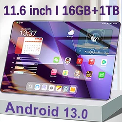 2024 nuovo Tablet 5G versione globale 16GB RAM 1TB ROM tablet da 11.6 pollici Android 13.0 Pad 10 CoreTablet PC Dual Wifi Dual SIM Card