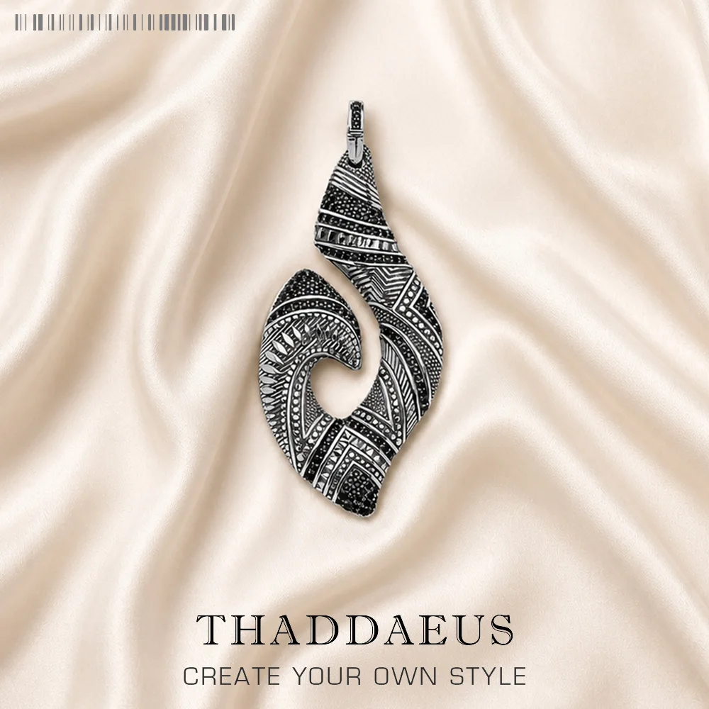 Pendant Hook Ethnic Maori Fashion Jewelry Europe Solid 925 Sterling Silver Rebel Gift For Woman & Men