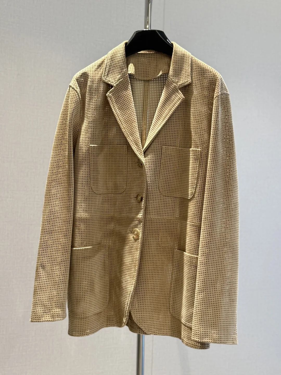 Otoño nuevas mujeres de piel de oveja cuello vuelto Blazer abrigo de manga larga Casual de alta calidad elegante Casual de lujo de un solo pecho