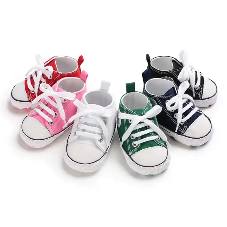 Baby Classic Canvas Sports Shoes Gender Free First Pair of Toddler Baby Shoes Non Slip Soft Soles Newborn Baby Crib Shoes — zdjęcie 2