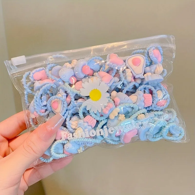 24 عبوة من مطاط الشعر اللطيف - ربطات شعر للأطفال بدون عقبة للفتيات، ناعمة قابلة للتمدد، تصميمات حيوانات لطيفة، آمنة للأطفال الصغار والرضع (باستيل) #3