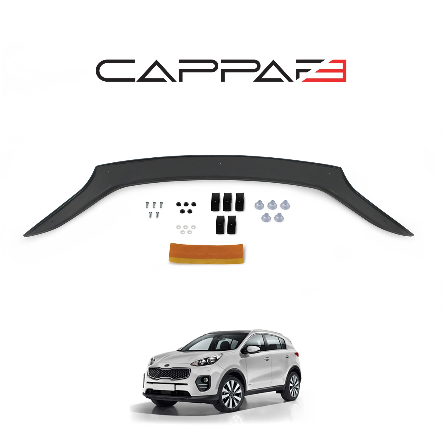 FOR Kia Sportage Front Hood Protection Spoiler 2016 To 2019 Models Front Bug Shield Hood Deflector Guard-Wings Body Kit Mirror