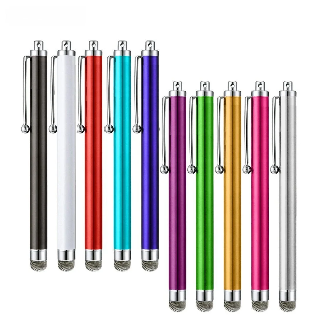 10 sztuk/partia uniwersalny metalowy rysik do ekranów dotykowych dla wszystkich Ipad Apple Samsung Tablet wszystkie ekran pojemnościowy z klipsem — zdjęcie 2