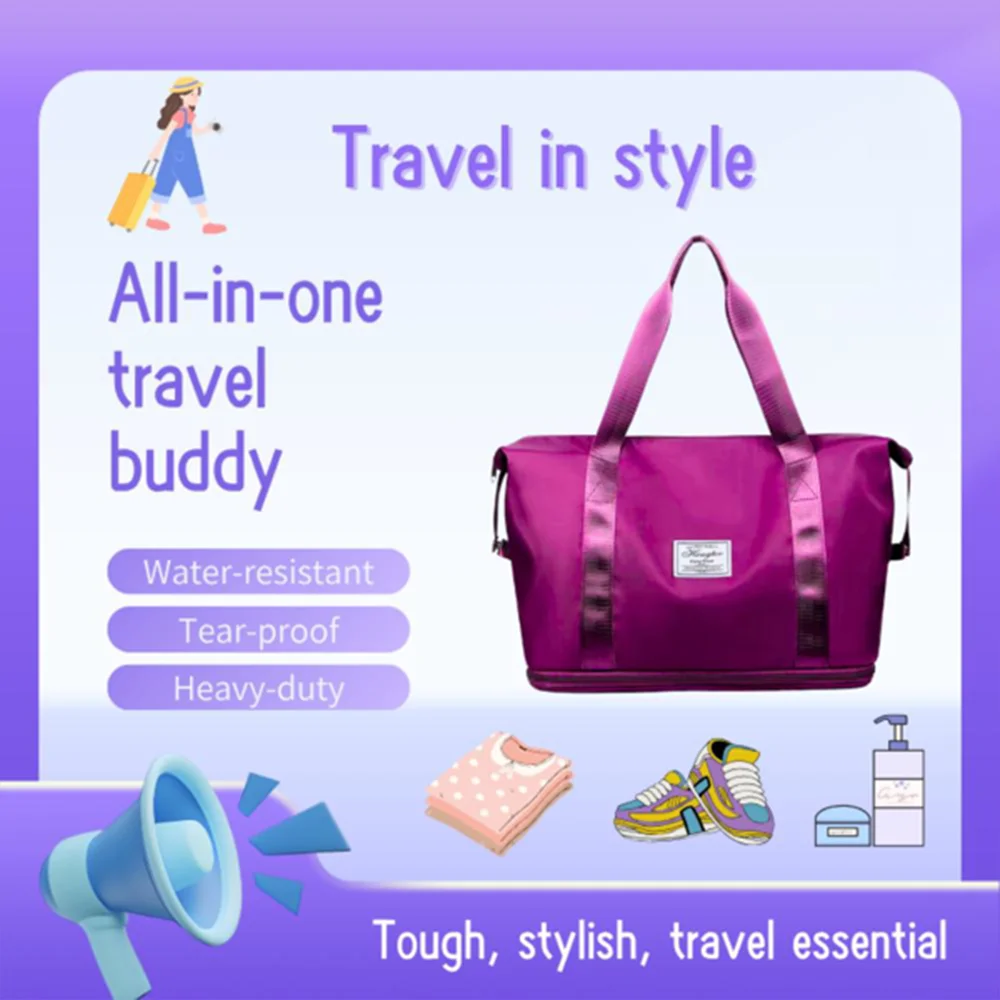 Extendable Women's Large Capacity Storage Luggage Handbag Multi-functional Foldable Gym Bag Sports Travel Bag Hand bag