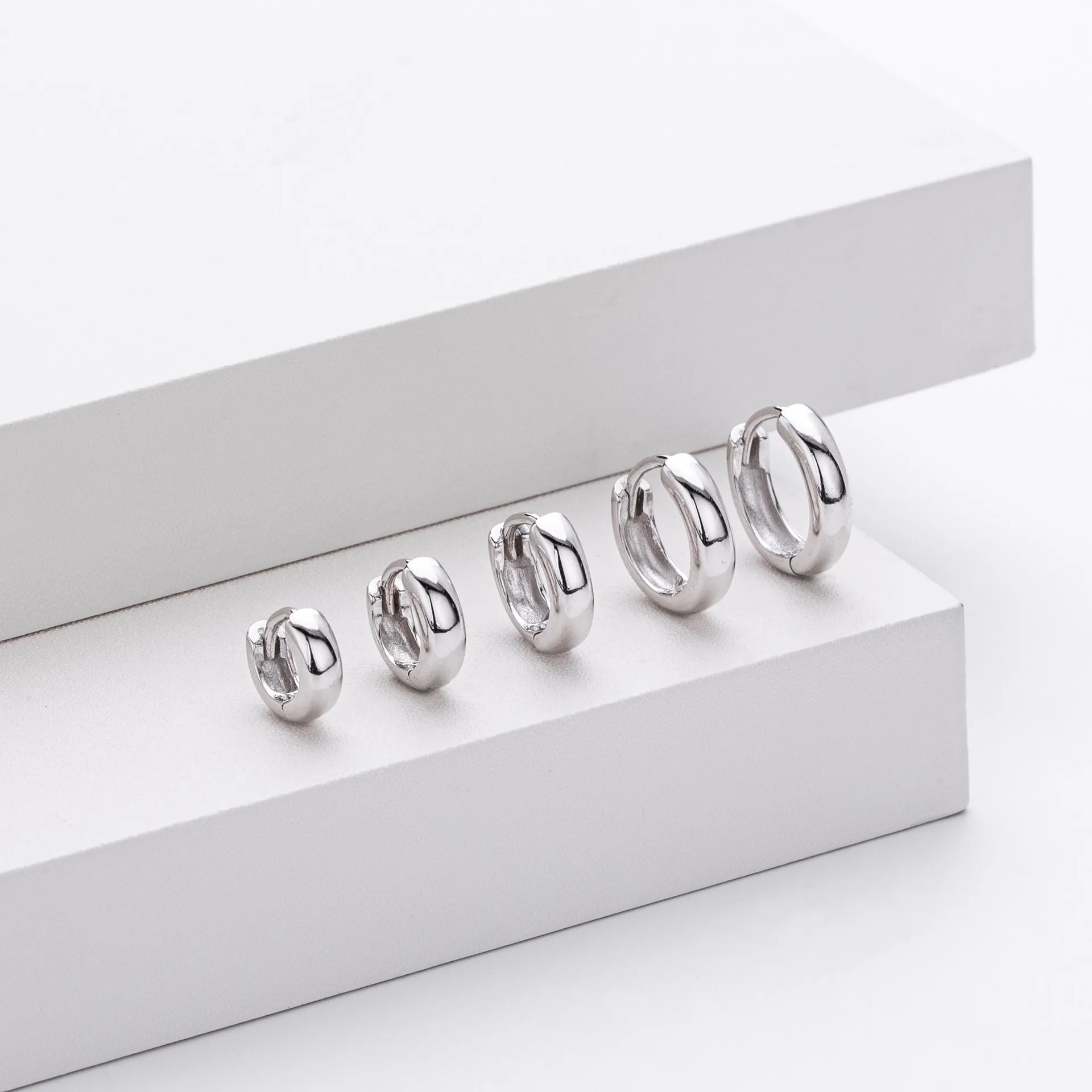 925 الفضة الاسترليني النمط الفرنسي هوب الأذن الكفة الحد الأدنى مجوهرات أنيقة العصرية Instagram الفيروسية أقراط للنساء #4