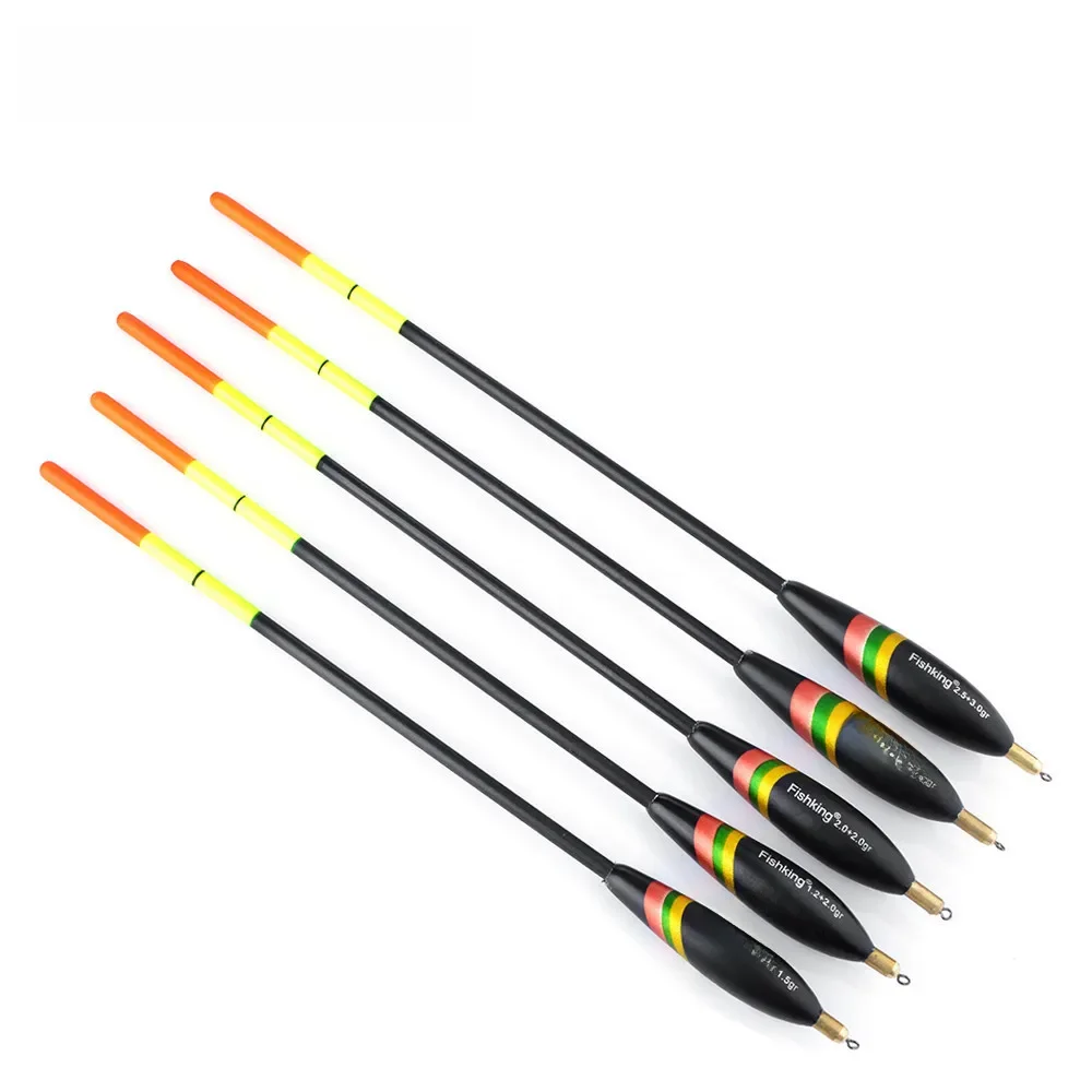 5 pièces d'accessoires de matériel de pêche en plein air pour flotteur de pêche avec bois de chemise en plomb, grande flottabilité et queue épaissie