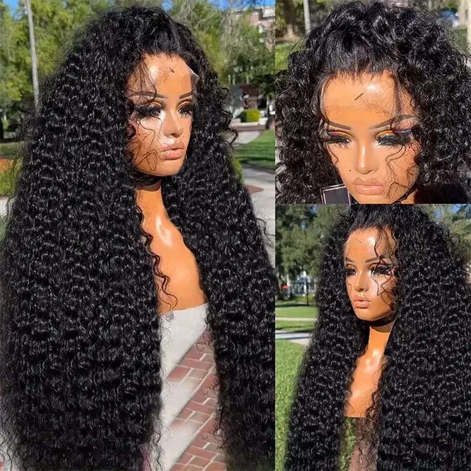 200% 40Inch Long Full Bouncy 13X6 HD Lace Frontal Wig Jerry Curly Lace Front Human Hair Wigs Water Wavy Curly Frontal Wigs