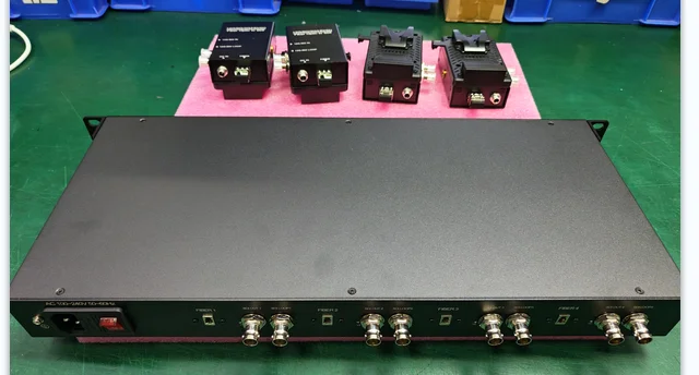 12G-SDI Video Input 4K60Hz with Loop Output , 4 pieces transmitters, a CCU  LC Fiber Optic Receiver Converter Extender
