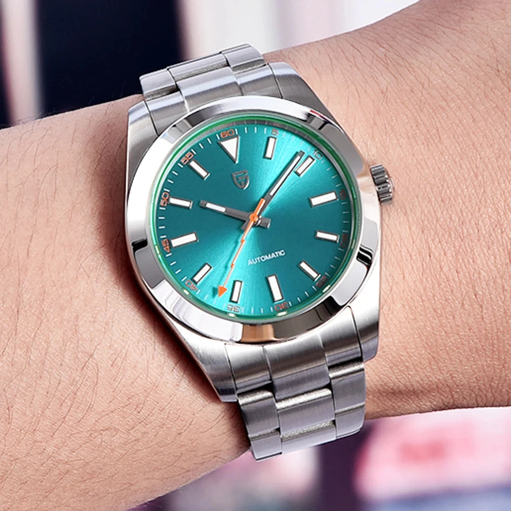 PAGANI DESIGN Men\'s Mechanical Watches Luxury Automatic Watch For Men NH35A Stainless steel Green Glass Sapphire Reloj hombre