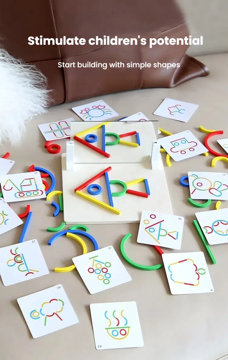 Montessori Spiegel Puzzle Spielzeug für Kinder Holz Frühe Pädagogische Spielzeug Logisches Denken Raum Training Gehirn Spiel Reise Spielzeug Geschenke – Detail 10