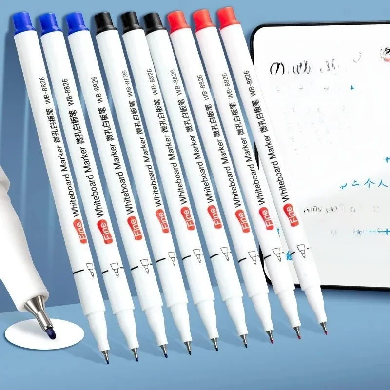 4/12 stuks 0,5 mm droog uitwisbare markers whiteboard markeerstift kantoor school wit bord briefpapier extra fijne punt veelkleurige makers pen - afbeelding 2