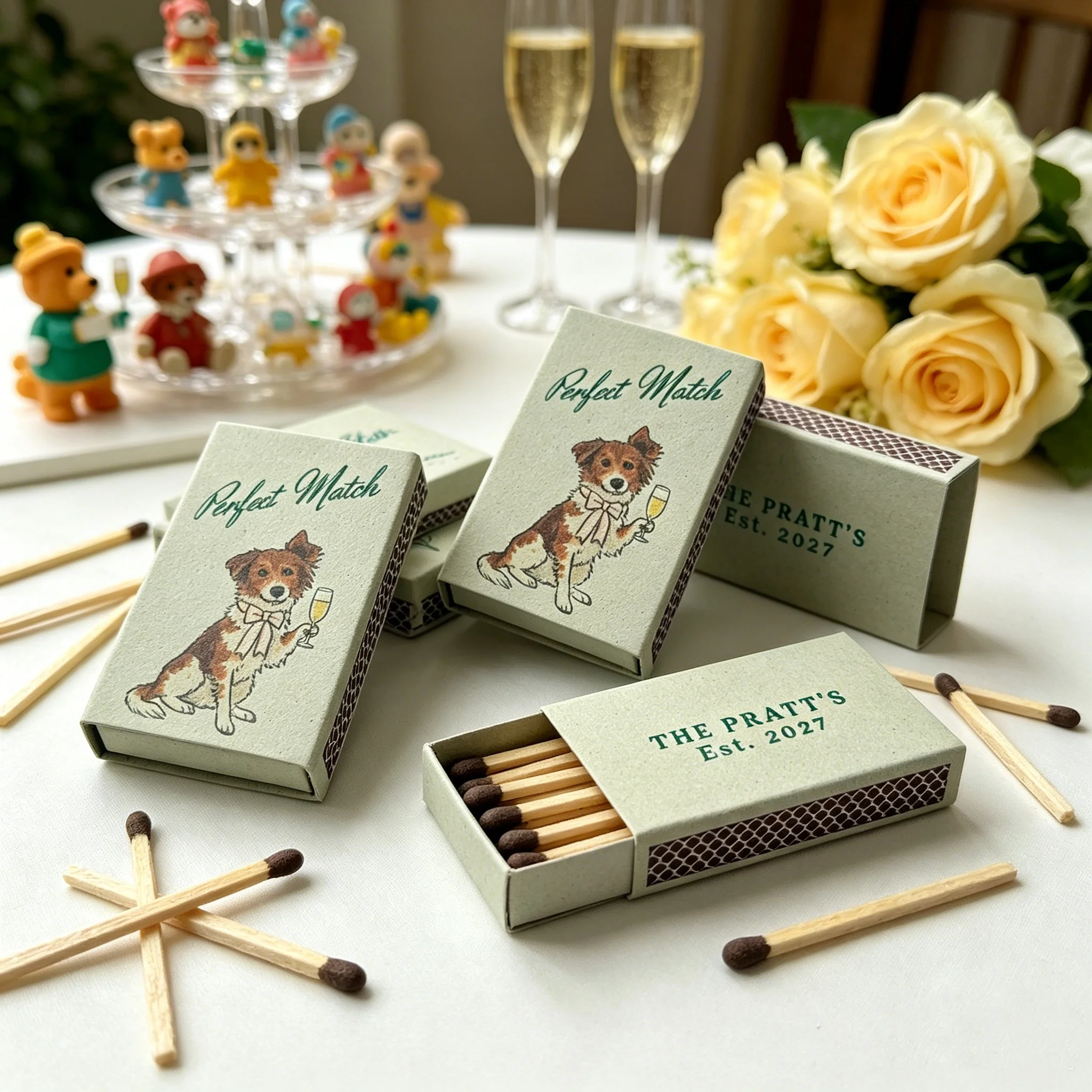 

Personalized Pet Wedding Matchbox Favors - Custom Illustrated Match Boxes, The Perfect Match Keepsake for Wedding Guests
