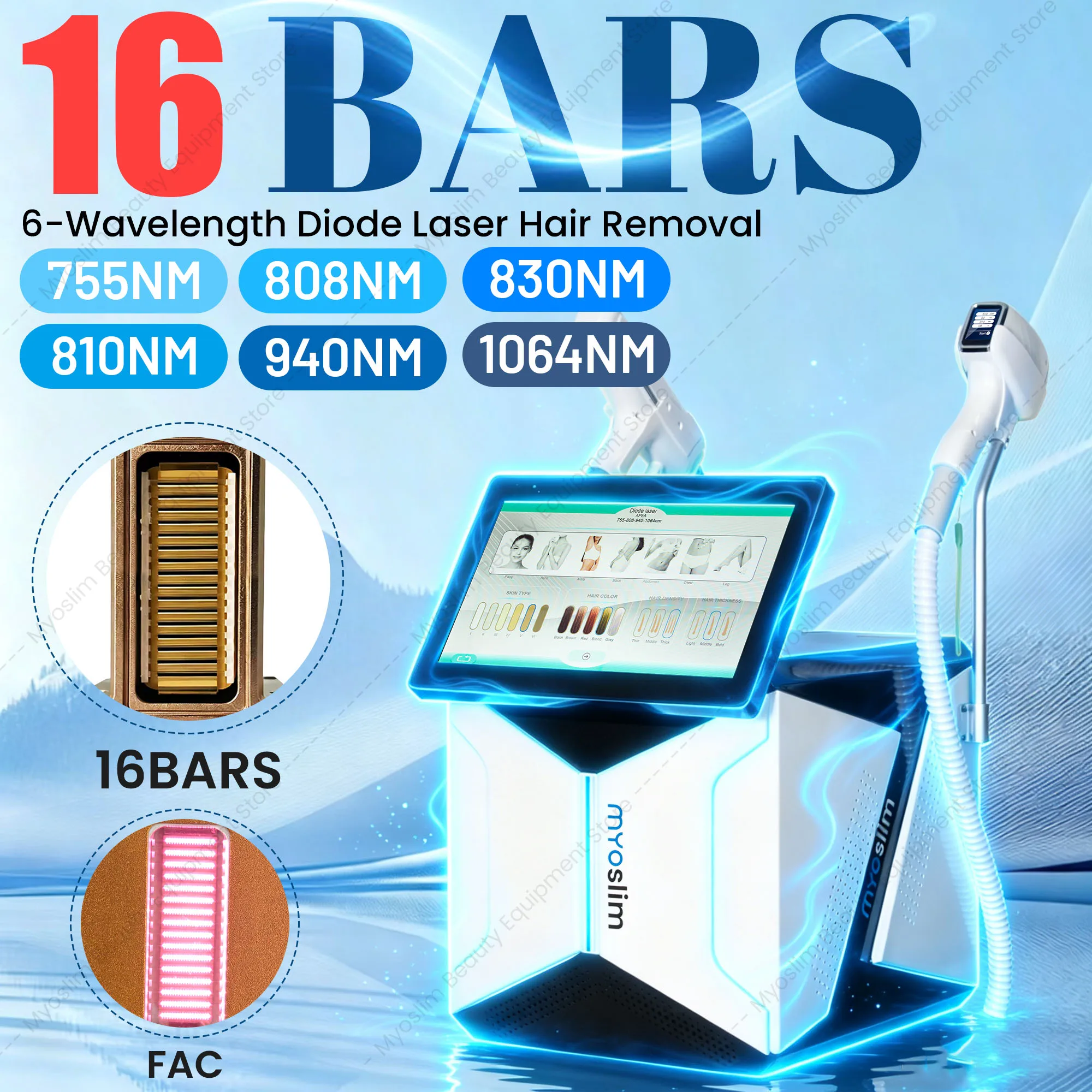 Professional Soprano 2-in-1 Laser System 6000W Hair Removal & Tattoo Removal with Ice Cooling Technology for Salon Use