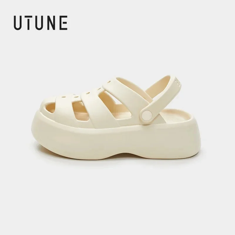 

UTUNE 2025 Korean Mary Jane Sandals Women Platform Summer Beach Sandals Breathable Mesh Ins Trend Y2K Sandals