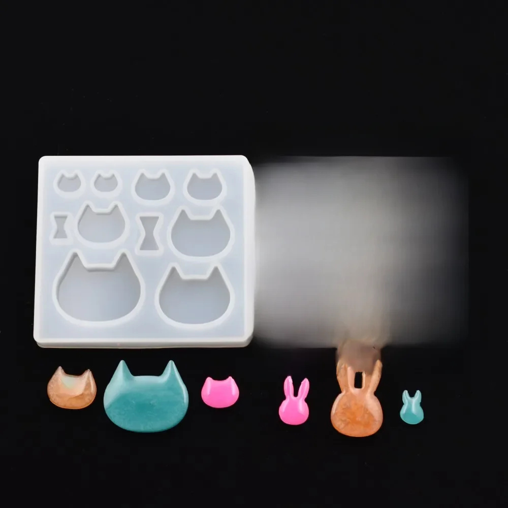 SNASAN kot królik wisiorek żywica silikonowe formy epoksydowe silikonowe formy odlewnicze DIY ręcznie robiona biżuteria Making Charms kolczyki koraliki — zdjęcie 2