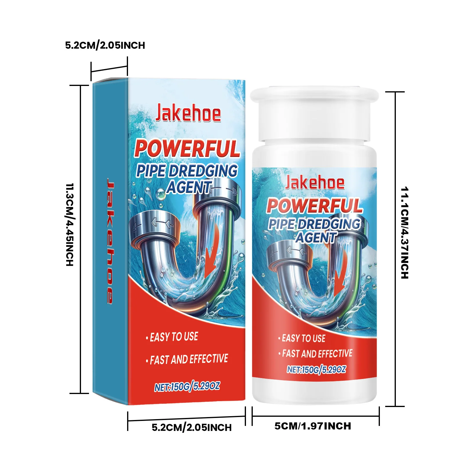 Jakehoe 150 جرام بالوعة استنزاف الأنظف المجاري المطبخ الحمام مزيل العرق المرحاض الهواء أنبوب منعش عامل التجريف مسحوق التنظيف السريع