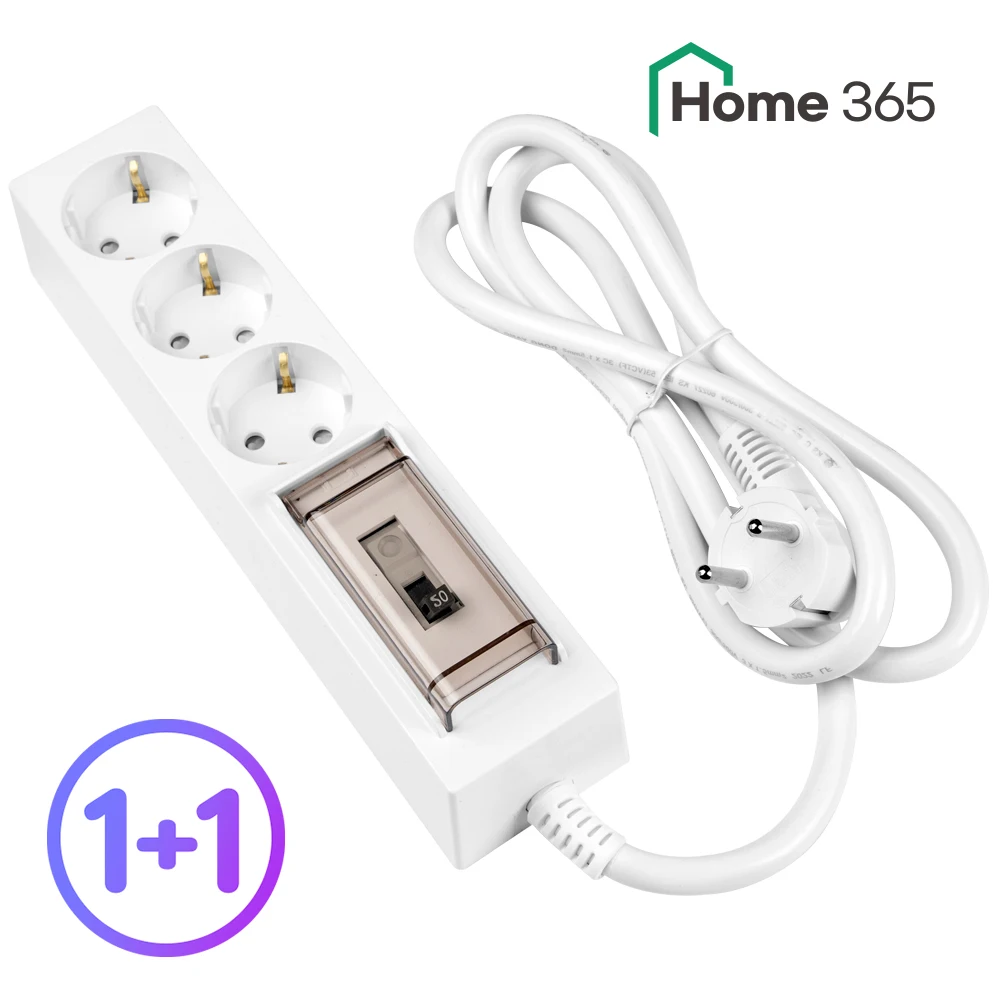 1+1 Domestic High Capacity 4000w Multi-outlet 3-gu 1.5m White