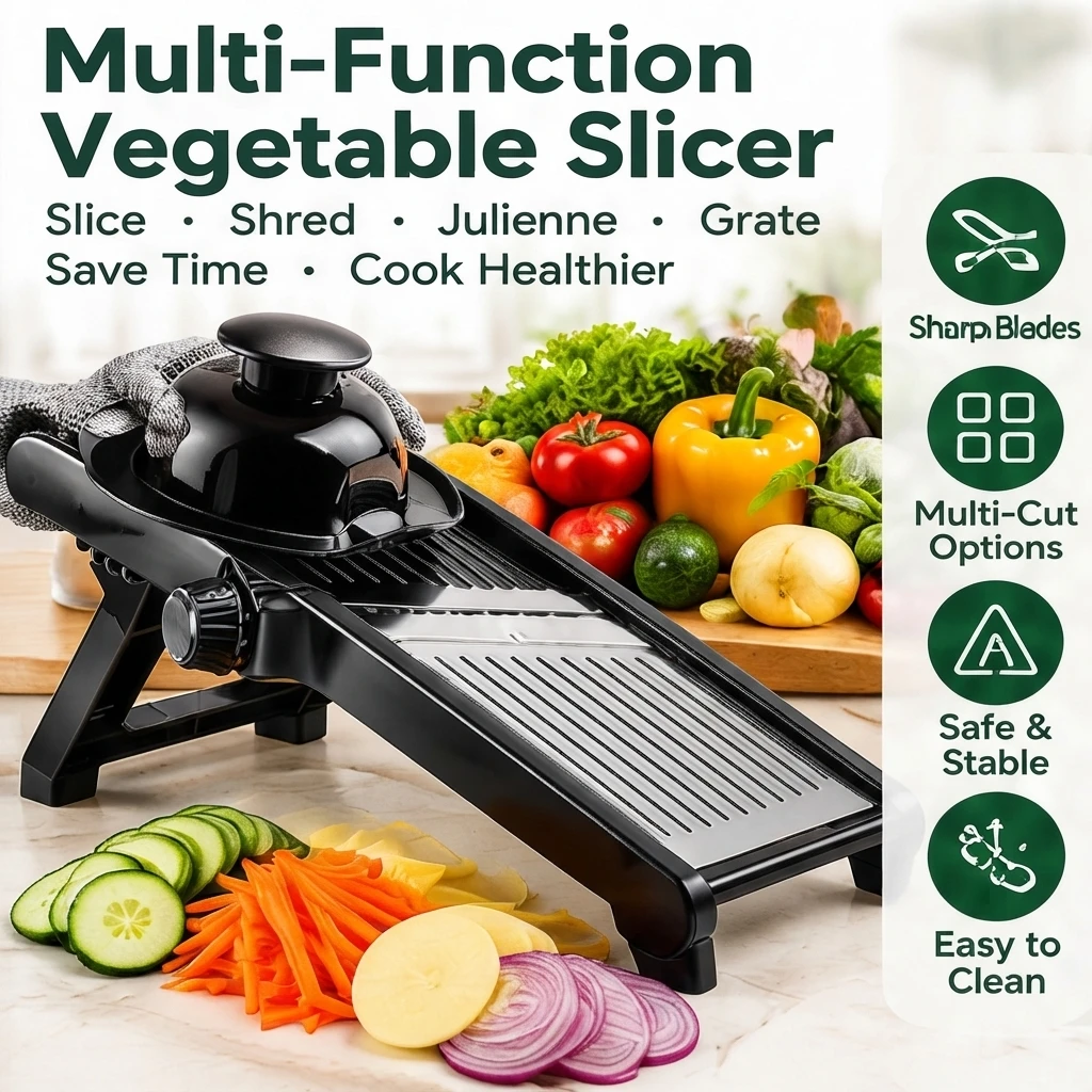 Mandoline Slicer - Fatiador Mandoline Ajustável em Aço Inoxidável