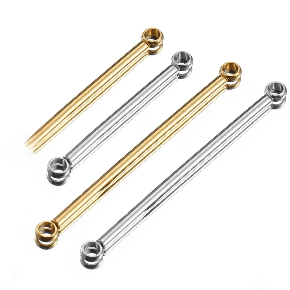 10 sztuk sztabka ze stali nierdzewnej Stick złącza złoty kolorowy platerowany złącze dla DIY spadek kolczyki tworzenia biżuterii naszyjniki komponenty — zdjęcie 2