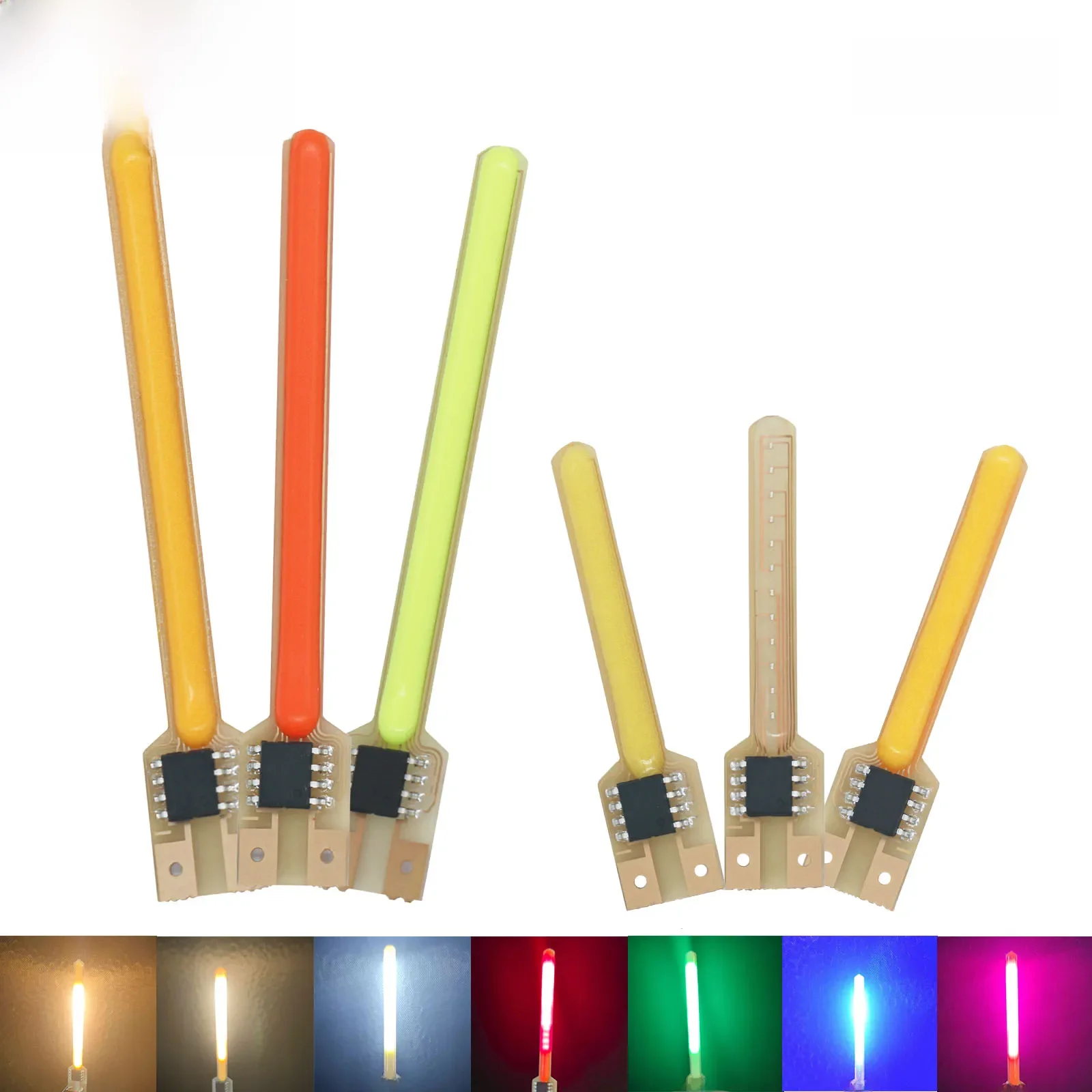 LED Cob Meteor Shower Flowing Water Lamp DC 3V LED Filament Diodes 2200k Blue Red Green Parts Incandescent Light Akcesoria — zdjęcie 2
