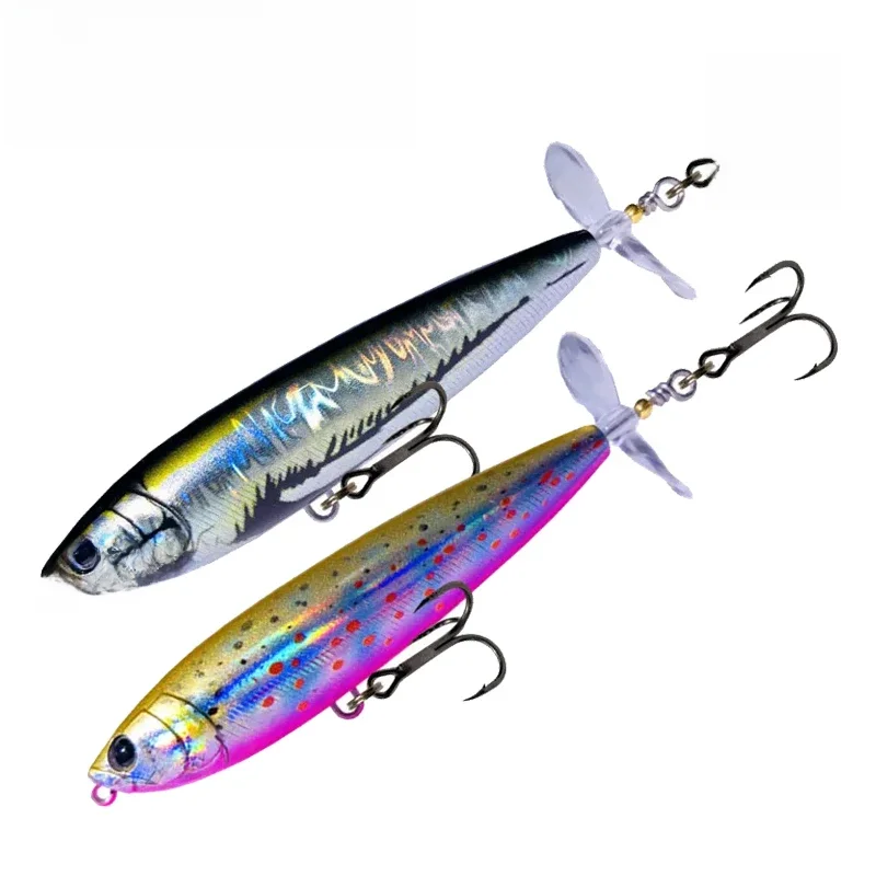 GREENSPIDE hélice crayon Topwater leurre de pêche 95mm 12.5g matériel de pêche au bar accessoires de pêche leurres d'eau salée appâts de poisson