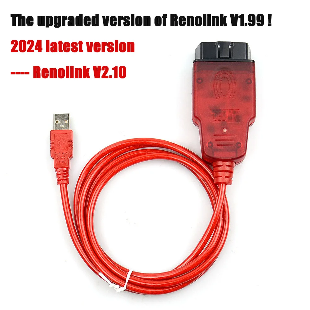 New Renolink V2.10 OBD2 Cable for Renault Air-bag Reset Car Auto Tool Original Renolink 2.10 ECM UCH Key ECU Programmer PK V1.99