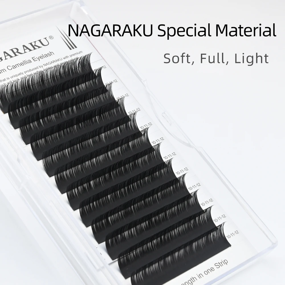 NAGARAKU Camellia Volume Wimpernverlängerung, gemischte Längen, hochwertige, weiche, natürliche, leichte Wimpern, vorgefertigte Fächerwimpern – Detail 3