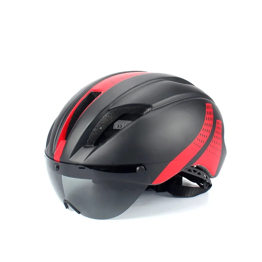 AliExpress yumaj NEW YUMAJ Goggles Helmet with lens TT Aero Road Helmet for Men Racing Integrally-molded Helmet Casco Ciclismo YM-15