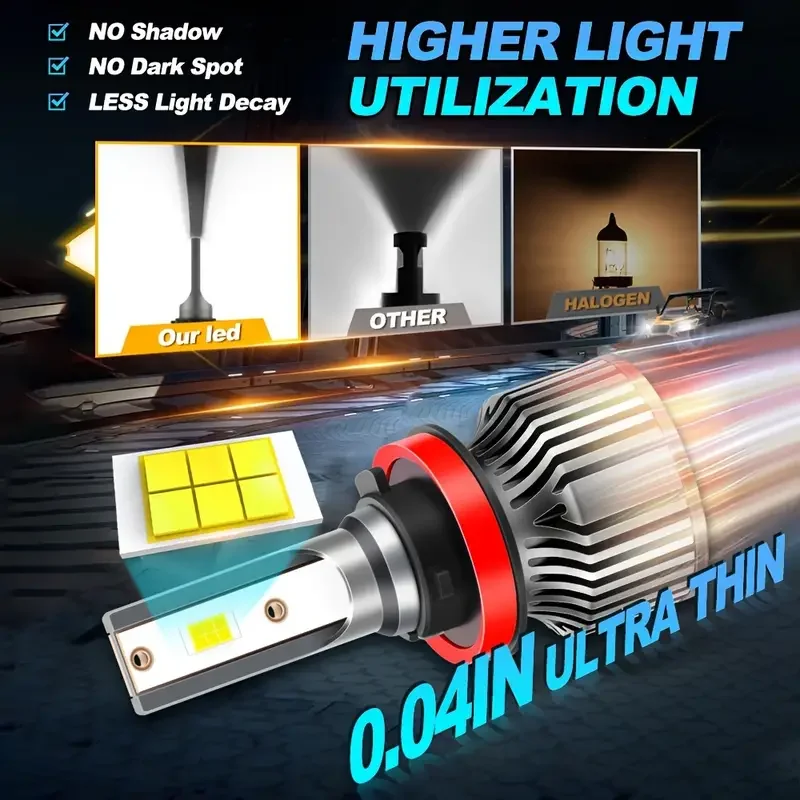 2/4pcs LED Headlight 30000LM Canbus H11 H9 Car Front Light Bulbs For MITSUBISHI Pajero 2009 2010 2011 2012 2013 2014 2015 view 4