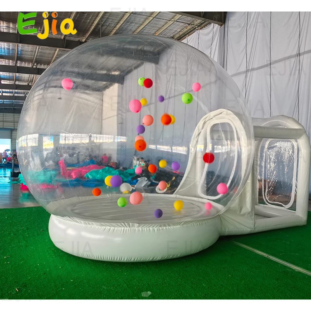 10フィートアップグレードバブルバルーンハウス、インフレータブルバブルテントドーム、バウンスボトム付きPVCインフレータブルバブルハウス（パーティー用）