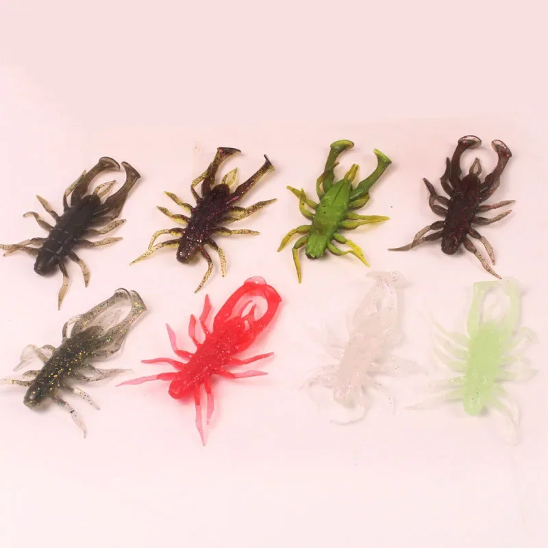4 pièces/lot araignée sans mauvaises herbes leurre souple 3.5 cm/7,5 cm 5.5g appât en Silicone appâts souples artificiels leurres ver souple leurre de pêche leurre d'insecte