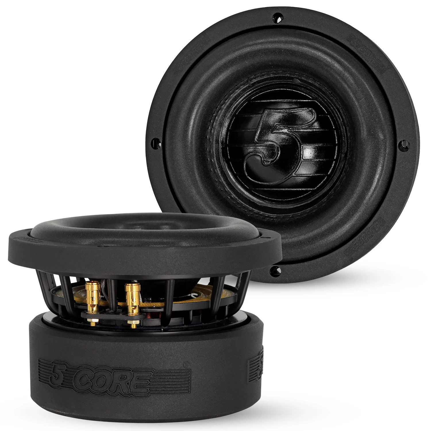 5 Core 6.5 Inch Car Audio Subwoofer Dual 4Ohm 1000W Speaker Sub Woofer Driver Aluminum Frame 6.5”  - WF 6.5140 DBL D4