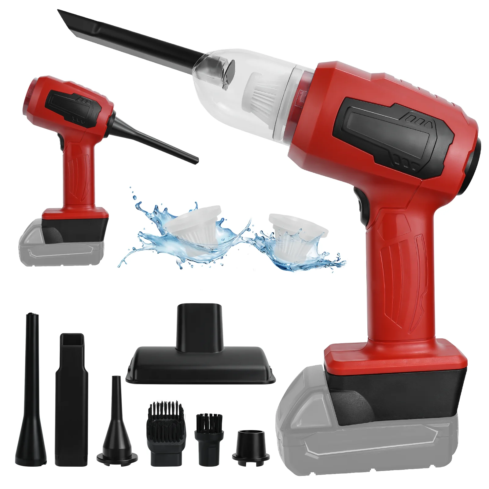 

Handheld Car Vacuum Cleaner 2-in-1 Cordless Vacuum Cleaner and Air Duster 10kPa Suction for Milwaukee 18V Battery (No Battery)