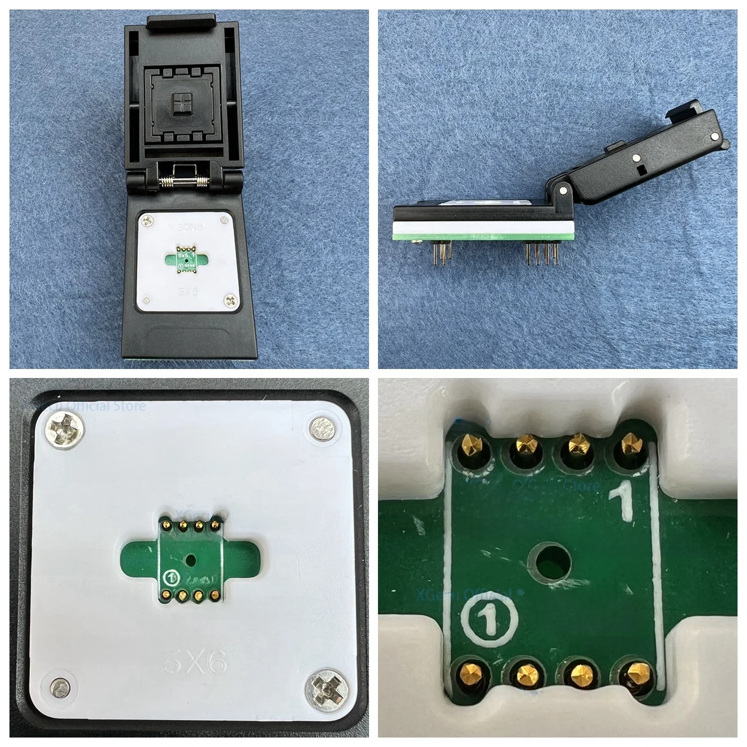 XGecu QFN8 WSON8 DFN8 5x6 lub 6x8 gniazdo IC uniwersalny adapter do SPI NAND lub Flash MLF8 MLP8 SON8 z wysokiej klasy sondą sprężynową — zdjęcie 2