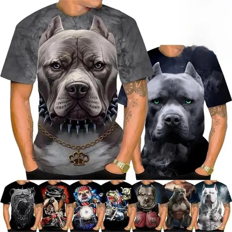 Fierce Bulldog Boxing T Shirt Men Cool Design 3D Bully Pitbull Print T-shirt Novelty Personality Tee Harajuku Fashion Streetwear — zdjęcie 2