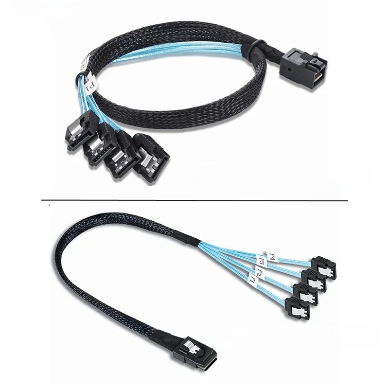 1M 0.5M HD Mini SAS 12G SFF-8643 Adapter kabla SATA Wewnętrzny kontroler płyty głównej SFF 8643 na 4 przetworniki dysku twardego SATA — zdjęcie produktu 7