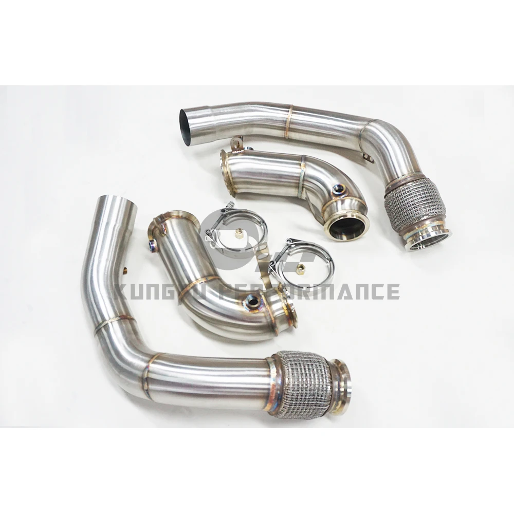 

KUNGFU PERFORMANCE SS304 3,5 ''B M W F96 X6M F95 X5M Decat Race Downpipe 2020-