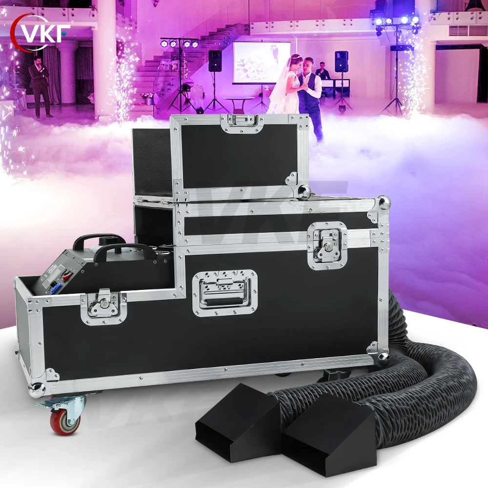 From EU US MX 5000W Low Lying Fog Machine Water Fog Machine Effect Equipment Performance Wedding Party KTV Stage Double Tubes