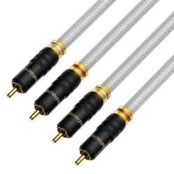 Pair Van den Hul MC-SILVER IT 65 RCA audio interconnect cable with Gold plated RCA plug