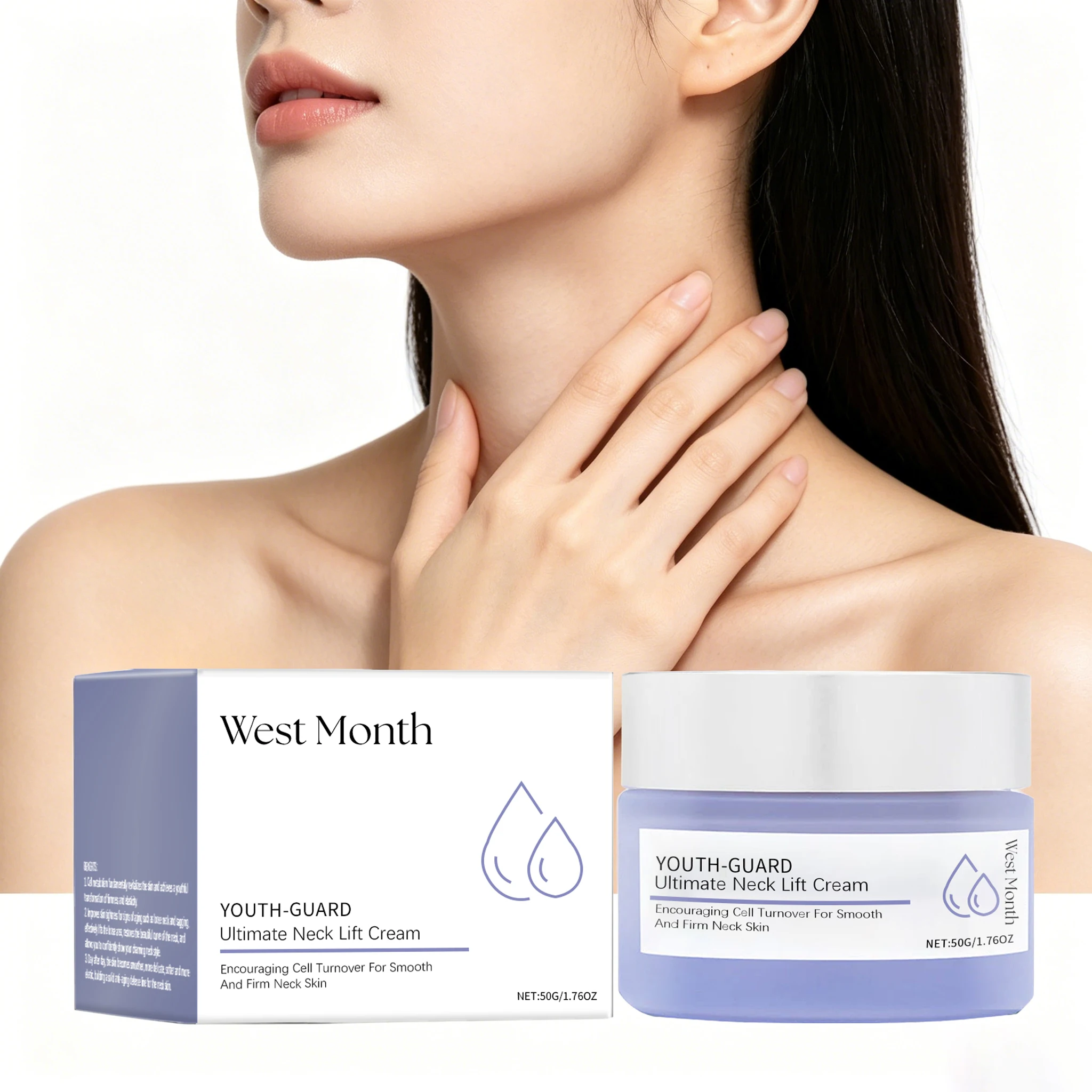 

50g Neck Care Cream Deep Nourishing Boosts Skin Elasticity Refreshing Non-greasy Tightening Lifting Fade Fine Lines Hydrating Neck Care Lotion