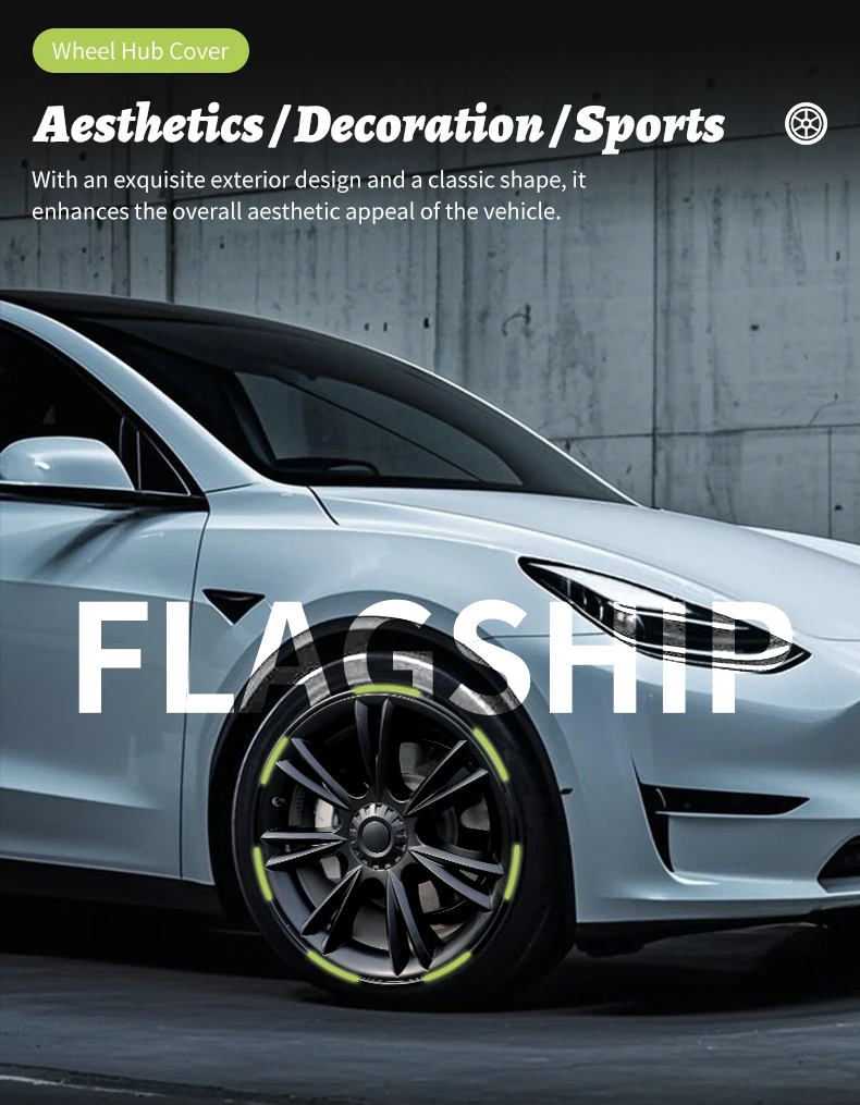 Design für Tesla Modell y 2013-2017 sportliche Rad abdeckung 19-Zoll-Ersatzfahrzeug Auto Radkappen Zubehör – Detail 4