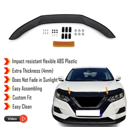 Hood Deflector Guard for Nissan Qashqai (2017+) Bug Shield Bonnet Protector / 4 mm thickness and ultra-durable material